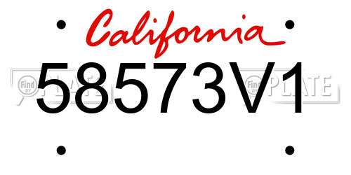 58573V1 California License Plate