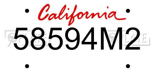 58594M2 California License Plate