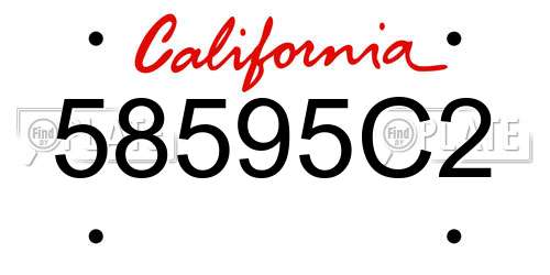 58595C2 California License Plate