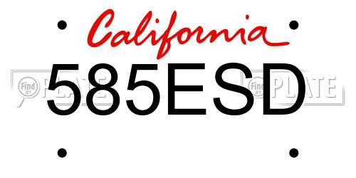 585ESD California License Plate