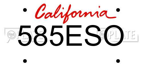 585ESO California License Plate