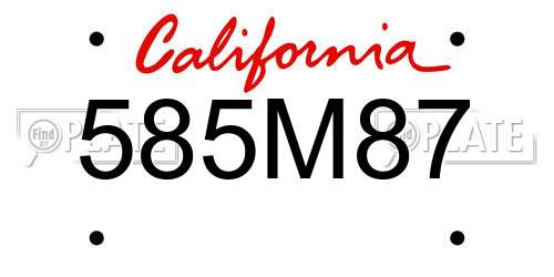 585M87 California License Plate