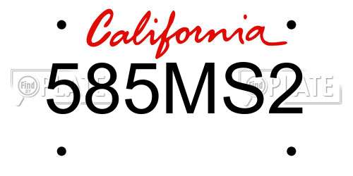 585MS2 California License Plate