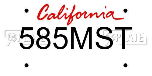 585MST California License Plate