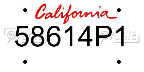 58614P1 California License Plate