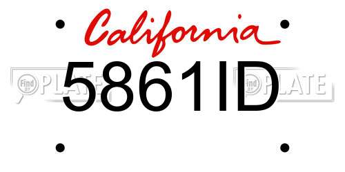 5861ID California License Plate