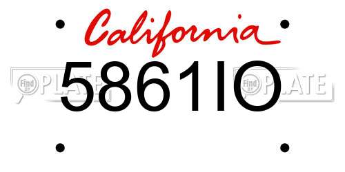 5861IO California License Plate