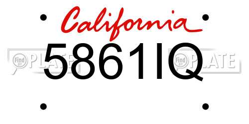 5861IQ California License Plate