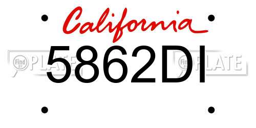 5862DI California License Plate