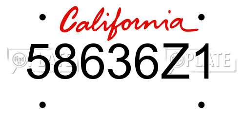 58636Z1 California License Plate
