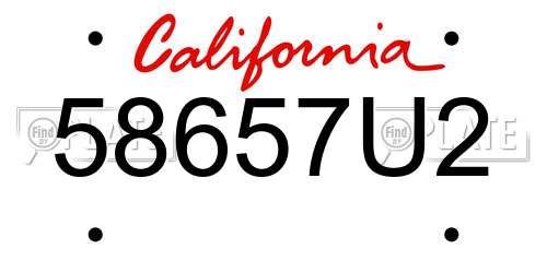58657U2 California License Plate