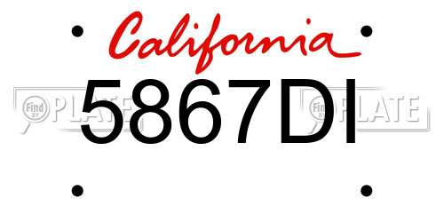 5867DI California License Plate