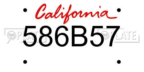 586B57 California License Plate