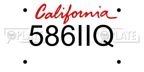 586IIQ California License Plate