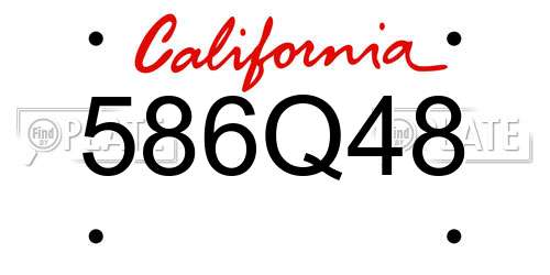 586Q48 California License Plate
