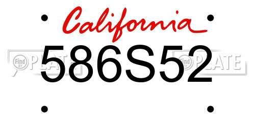 586S52 California License Plate