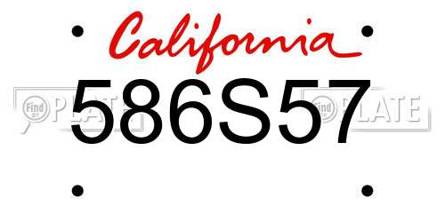586S57 California License Plate