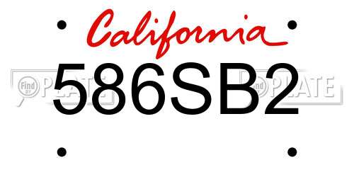 586SB2 California License Plate