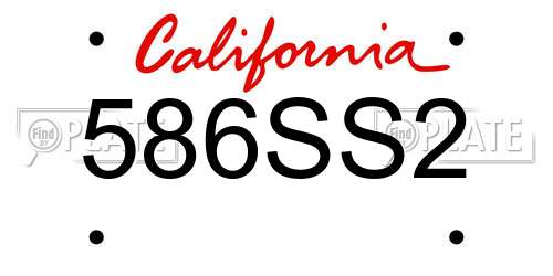 586SS2 California License Plate