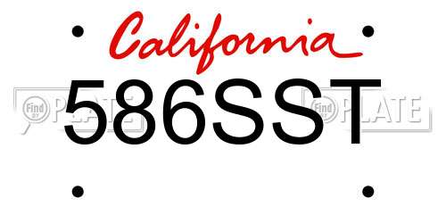 586SST California License Plate