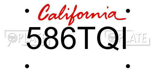 586TQI California License Plate