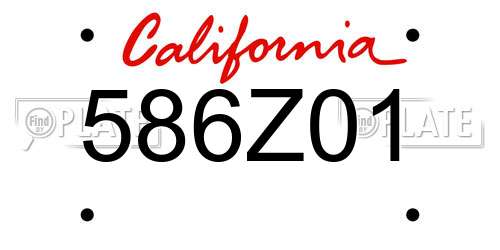 586Z01 California License Plate