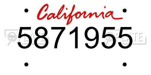 5871955 California License Plate