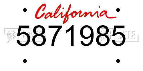 5871985 California License Plate