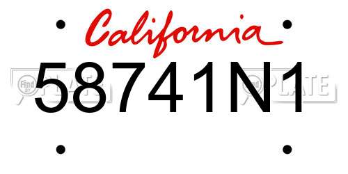 58741N1 California License Plate