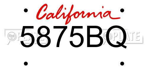 5875BQ California License Plate