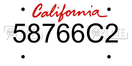 58766C2 California License Plate