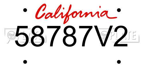 58787V2 California License Plate