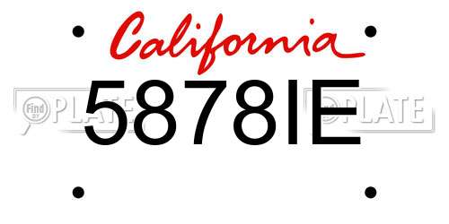 5878IE California License Plate