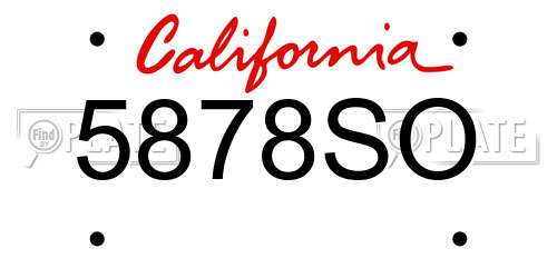 5878SO California License Plate