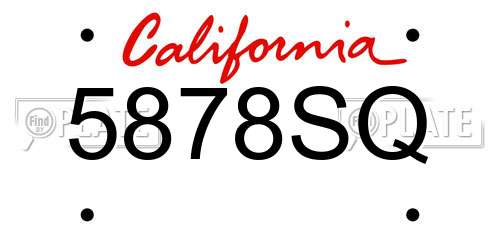 5878SQ California License Plate