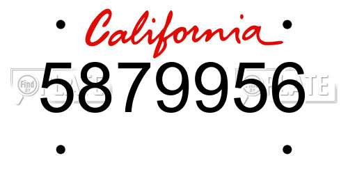 5879956 California License Plate