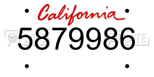 5879986 California License Plate