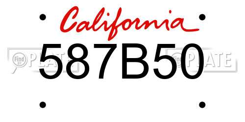 587B50 California License Plate