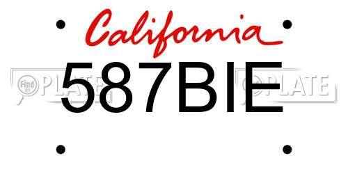 587BIE California License Plate