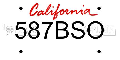 587BSO California License Plate