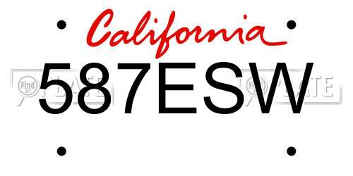 587ESW California License Plate