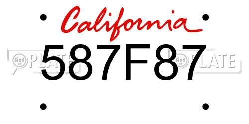 587F87 California License Plate