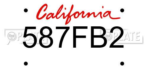 587FB2 California License Plate