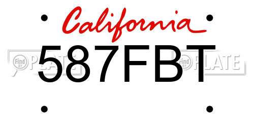 587FBT California License Plate