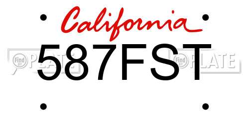 587FST California License Plate