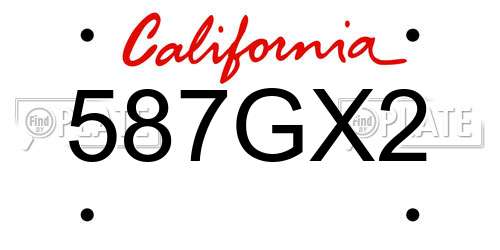 587GX2 California License Plate