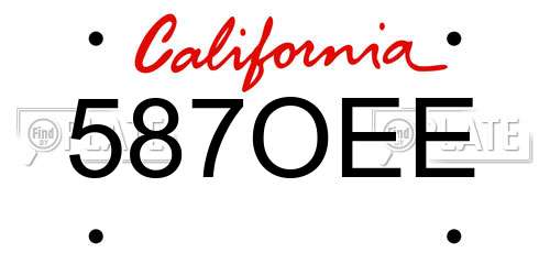 587OEE California License Plate