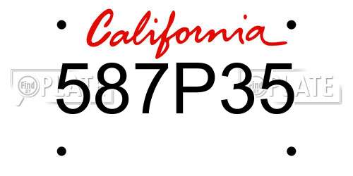 587P35 California License Plate
