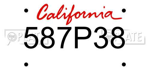 587P38 California License Plate