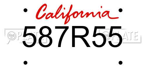 587R55 California License Plate